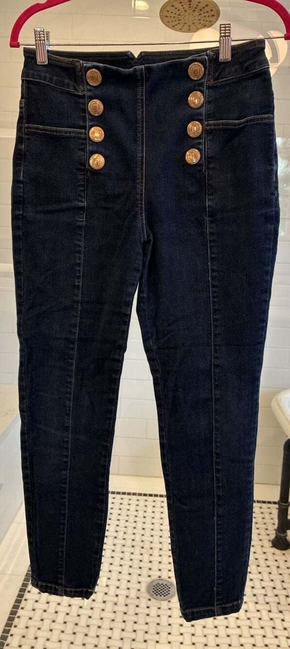 J. McLaughlin Hastings High-Rise Sailor Button Jeans